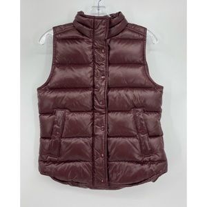 J. Crew Size S Down Quilted Maroon Puffer Vest